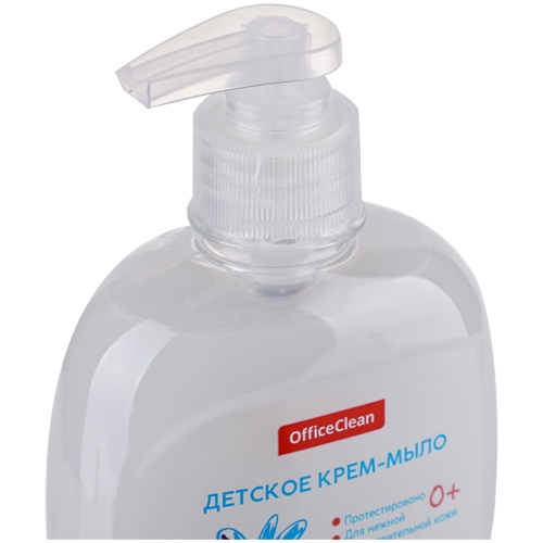 Мыло жидкое 300 мл, OfficeClean "Детское" с ромашкой, антибактериальное, крем, с дозатором
