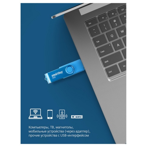Память USB Flash 8 GB Smartbuy "Twist" USB 2.0 Flash Drive, синий