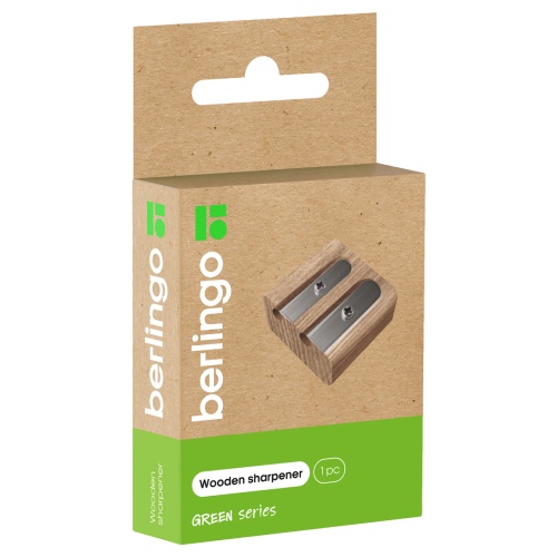 Точилка деревянная Berlingo "Green Series", 2 отверстия