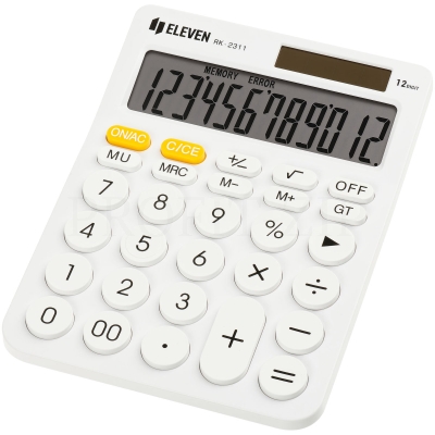 Калькулятор настольный Eleven RK-2311-WH, 12 разрядов, двойное питание, 143*192*26мм, белый