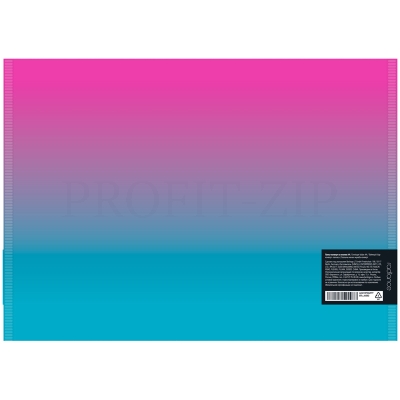 Папка-конверт на кнопке Berlingo "Radiance", 180мкм, розовый/голубой градиент, с рисунком