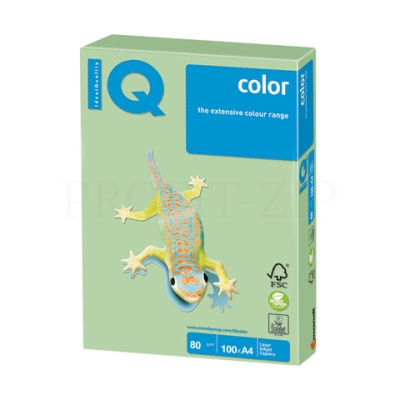Бумага IQ color, А4, 80 г/м2, 100 л., пастель зеленая MG28