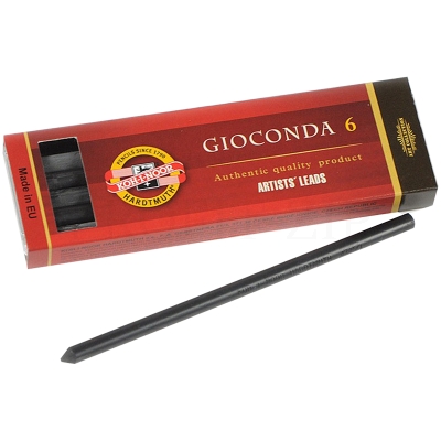 Грифели для цанговых карандашей Koh-I-Noor "Gioconda", 2B, 5,6мм, 6шт., круглый 486502B009PK