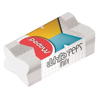 Резинка стирательная MAPED (Франция) "X Pert Mini", 38,5х18,4х13 мм, белая, картонный держатель, дис