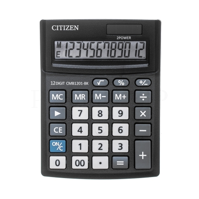 Калькулятор настольный Citizen Business Line CMB1201-BK, 12 разрядов, двойное питание, 102*137*31мм,