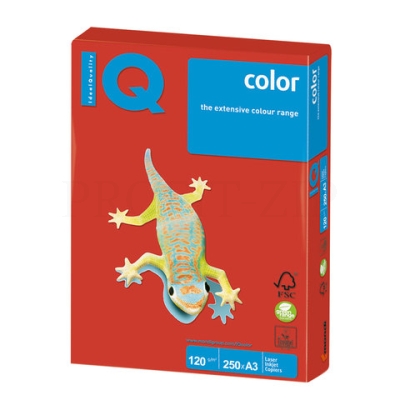 Бумага IQ color, А3, 120 г/м2, 250 л., интенсив, кораллово-красная, CO44