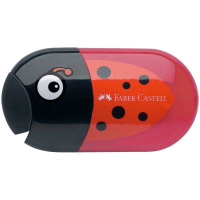 Точилка пластиковая с ластиком Faber-Castell "Animals" 2 отверстия, контейнер, ассорти