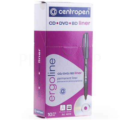 Маркер перманентный для CD/DVD Centropen "4616" красный, 0,6 мм