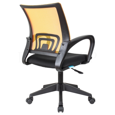Кресло оператора Helmi HL-M95 R (695) "Airy", спинка сетка оранжевая/сиденье ткань TW черная, пиастр