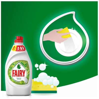 Средство для мытья посуды 450 мл, Fairy (Фейри) Зеленое Яблоко
