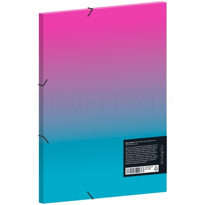 Папка на резинке Berlingo "Radiance" А5+, 600мкм, розовый/голубой градиент, с рисунком