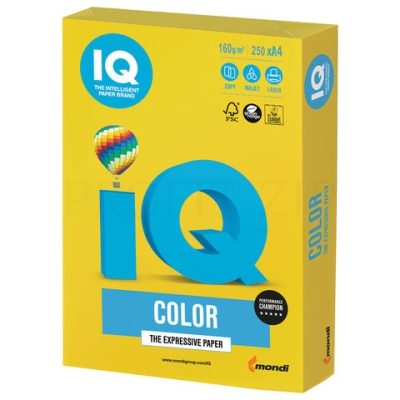 Бумага IQ "Color intensive" А4, 160г/м2, 250л. (горчичный)