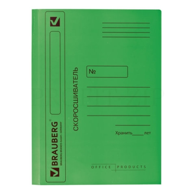 Скоросшиватель картонный мелованный BRAUBERG, 360 г/м2, зеленый, до 200 листов