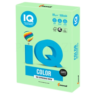 Бумага IQ "Color pale" А4, 80г/м2, 500л. (зеленый)