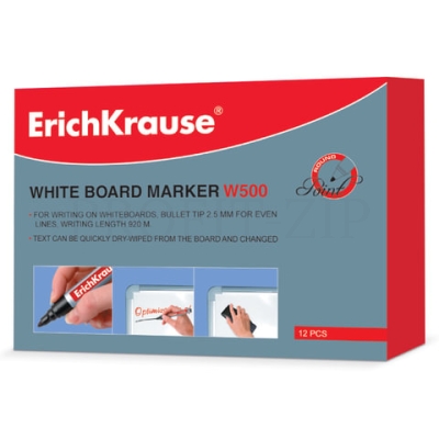 Маркер для белых досок Erich Krause "W-500" черный, пулевидный, 2,2мм