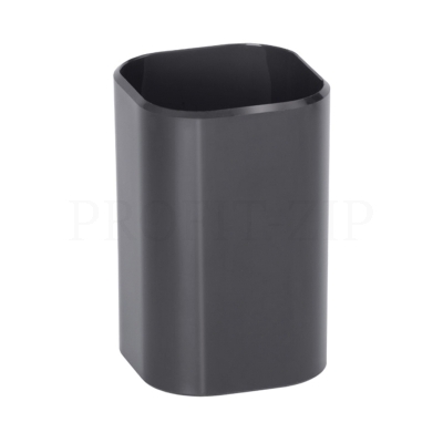 Подставка-стакан СТАММ "Фаворит", пластиковая, квадратная, черная