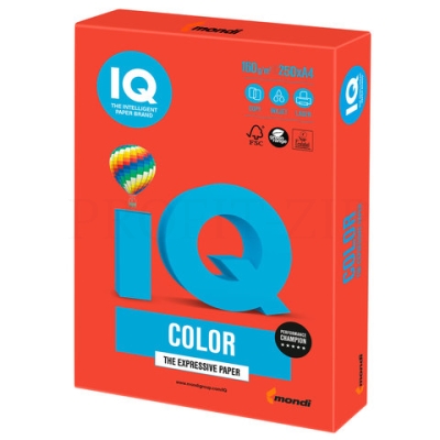 Бумага IQ "Color intensive" А4, 160г/м2, 250л. (кораллово-красный)