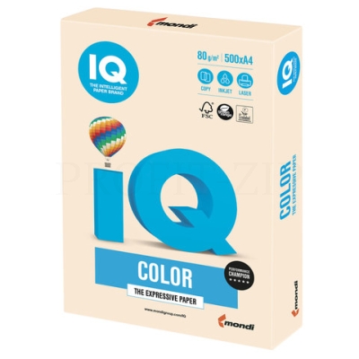 Бумага IQ "Color pale" А4, 80г/м2, 500л. (кремовый)