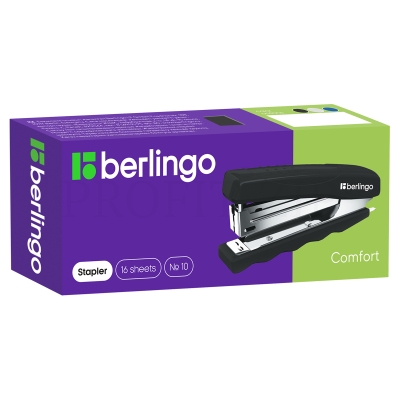 Степлер №10 Berlingo "Comfort" до 16л., черный