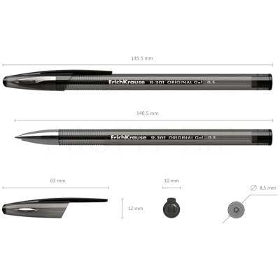 Ручка гелевая Erich Krause "R-301 Original Gel" черная, 0,5мм