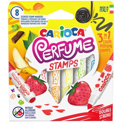 Фломастеры-штампы двусторонние Carioca "Perfume Stamps", 08цв., ароматизированные, смываемые