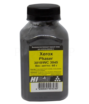 тонер xerox phaser 3010/wc 3045, bk, 60 г, hi-black