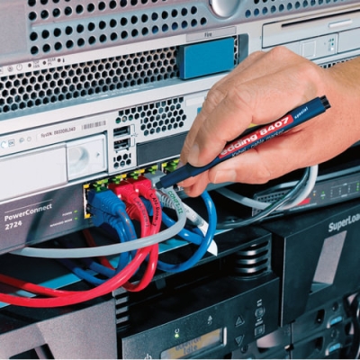 Маркеры для кабелей различных видов EDDING 8407, набор 4 шт., 0,3 мм, черный, красный, синий, зелены