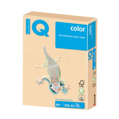 Бумага IQ color, А3, 80 г/м2, 500 л., умеренно-интенсив (тренд), золотистая, GO22