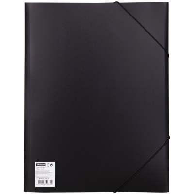 Папка на резинке OfficeSpace А4, 500мкм, пластик, черная