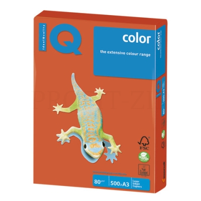 Бумага IQ color, А3, 80 г/м2, 500 л., интенсив, красный кирпич, ZR09