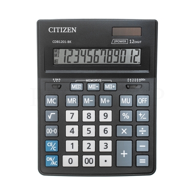 Калькулятор настольный Citizen Business Line CDB1201-BK, 12 разрядов, двойное питание, 155*205*35мм,