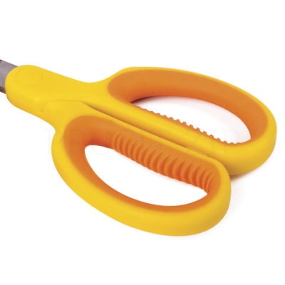 Ножницы BRAUBERG "Extra" 185 мм, классической формы, ребристые резиновые вставки, оранжево-желтые, 2