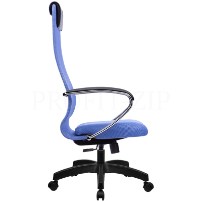 Кресло руководителя Метта SU-BK-8 PL, ткань-сетка синяя №23, спинка-сетка, топ-ган (101/001, 131/001