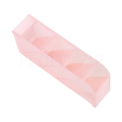 Настольная подставка MESHU, 4 отделения, пластиковая, тонированная розовая