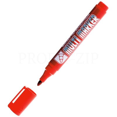 Маркер перманентный Crown "Multi Marker" красный, пулевидный, 3мм, CPM-800