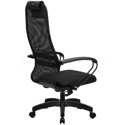 Кресло руководителя Метта SU-BP-8 PL, ткань-сетка черная №20, спинка-сетка, топ-ган (100/001, 130/00