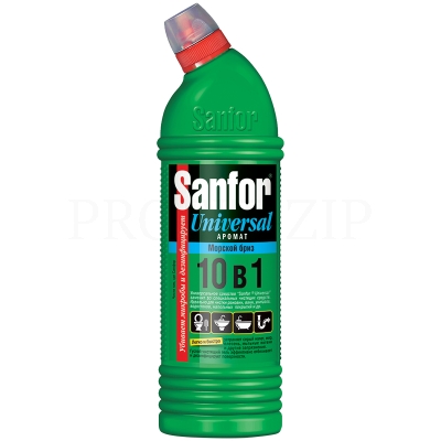 Чистящее средство для сантехники Sanfor "Universal 10в1. Морской бриз", гель с хлором, 1л