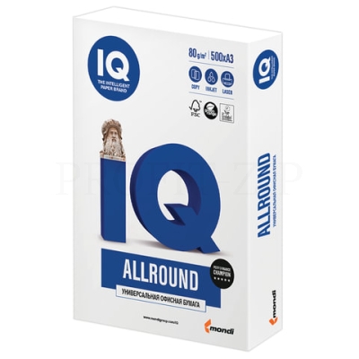 Бумага A3, IQ "Allround", 80г/м2, 500л., 162%
