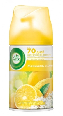 Сменный баллон для освежителя воздуха AIRWICK FRESHMATIC Женьшень и лимон, 250 мл