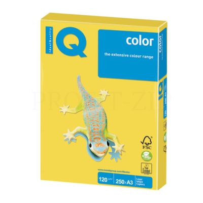 Бумага IQ color, А3, 120 г/м2, 250 л., интенсив, канареечно-желтая, CY39