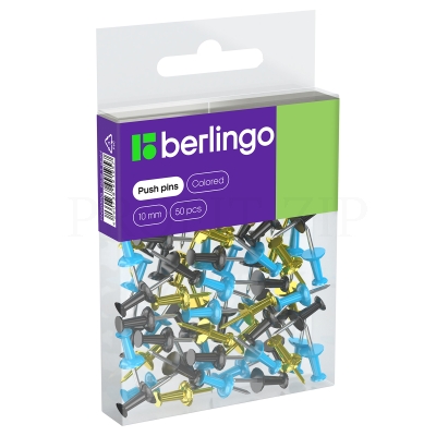 Кнопки силовые Berlingo, 50шт., цветные, PN5030g