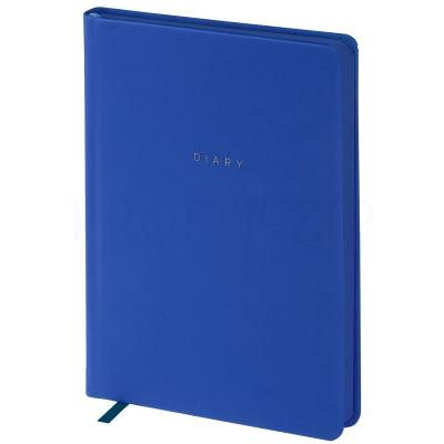 Ежедневник недатированный, А5, 136л., кожзам, OfficeSpace "Grace", синий, цветной срез