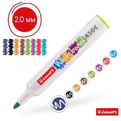 Набор маркеров для белых досок Luxor "450C" 8 цветов, пулевидный, 2мм