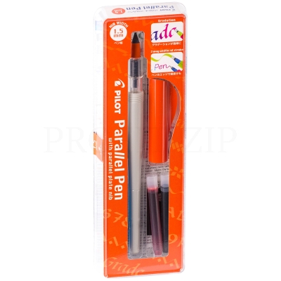 Ручка перьевая для каллиграфии Pilot "Parallel Pen", 1,5мм, 2 картриджа, FP3-15N-SS