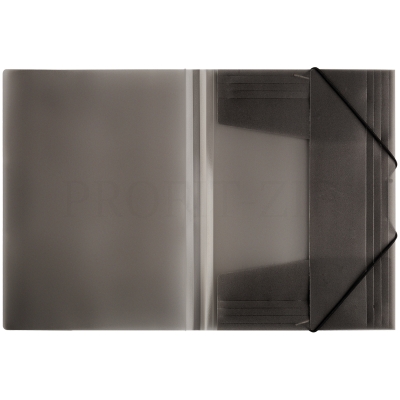 Папка на резинке OfficeSpace А4, 400мкм, пластик, черная полупрозрачная