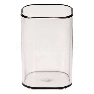 Подставка-стакан Стамм "Визит", пластик, квадратный, тонированный серый, СН35