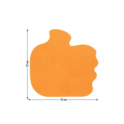 Самоклеящийся блок фигурный Berlingo "OK!" 70*70мм, 50л., оранжевый неон