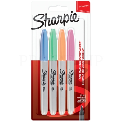 Набор перманентных маркеров Sharpie "Fine" 4 цвета, пастельный, пулевидный, 1,0мм