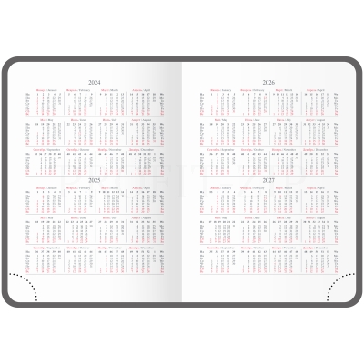 Ежедневник датированный 2024г., А6, 176л., кожзам, OfficeSpace "Nebraska", бордовый