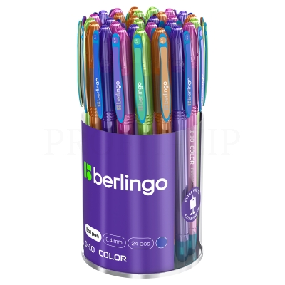 Ручка шариковая Berlingo "I-10 Color" синяя, 0,4мм, корпус ассорти